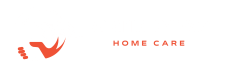 Angels My Way Home Care Services logo featuring a stylized red footprint with wing design, representing senior in-home care support., home cares, home care for you